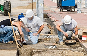 Electricians Installing Lights