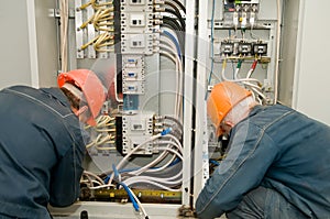 Electricians at work