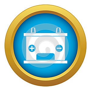 Electricity accumulator battery icon blue vector isolated