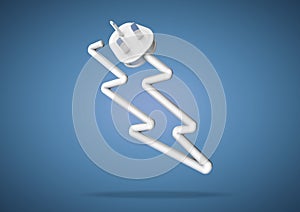 Electricity cable and plug makes electrical logo icon