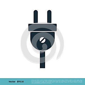 Electricity Cable Plugin Icon Vector Logo Template Illustration Design. Vector EPS 10