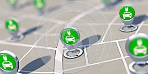 Electricity charging station network for e-mobility