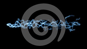 Electricity crackling. Abstract background with electric arcs. Realistic lightning strikes. Seamless looping. BLue