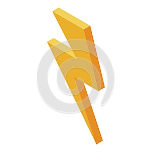 Electricity danger icon, isometric style