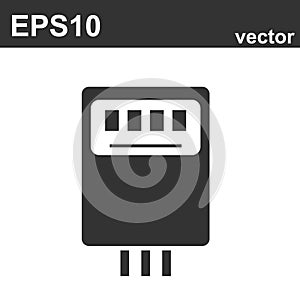 Electricity, electric meter neon icon. Elements of electricity set. Simple icon for websites, web design, mobile app, info