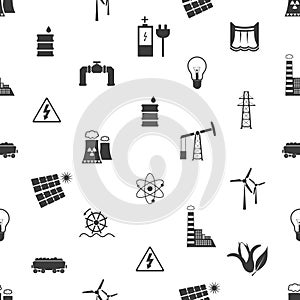 Electricity and energy icons and symbol seamless pattern eps10
