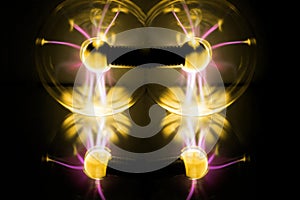 Electricity fire-ball. Abstract photo of electric waves.