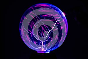 Electricity fire-ball. Abstract photo of electric waves. Static electricity - Stock Image