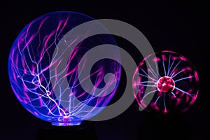 Electricity fire-ball. Abstract photo of electric waves. Static electricity - Stock Image