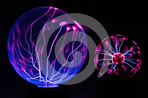 Electricity fire-ball. Abstract photo of electric waves. Static electricity - Stock Image