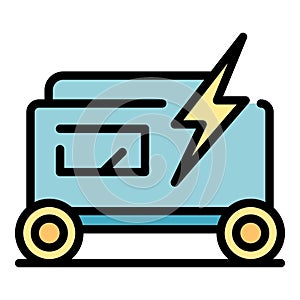 Electricity generator icon vector flat