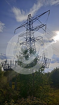 Electricity Grid Sub Station. Powerlines