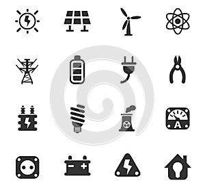 Electricity icon set