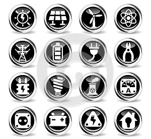 electricity icon set