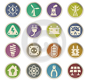 electricity icon set