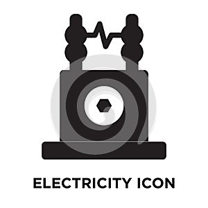 Electricity icon vector isolated on white background, logo concept of Electricity sign on transparent background, black filled