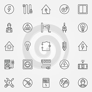 Electricity icons set