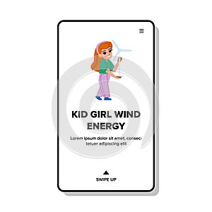 electricity kid girl wind energy vector