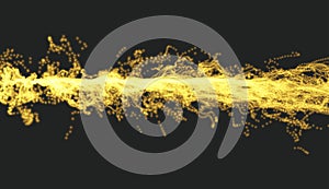 Electricity lighting effects. Array with Dynamic Particles. 3d Futuristic technology style. Abstract Background. Glowing points.