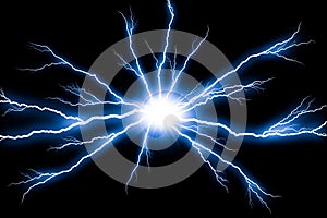 Electricity Lightning flash thunder isolated