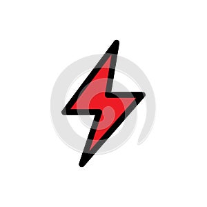 Electricity line icon isolated on white background. Black flat thin icon on modern outline style. Linear symbol and editable