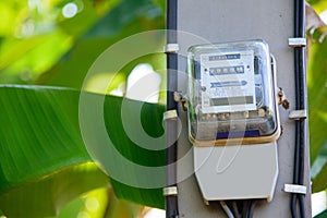 Electricity meter on electric pole