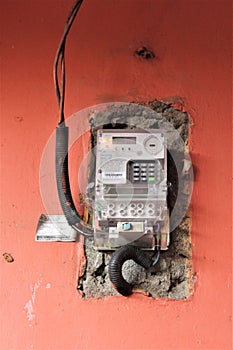 electricity meter in front of a local resident\'s house