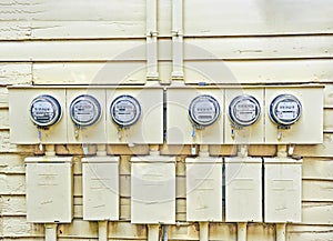Electricity Meters on Family Residential Structure