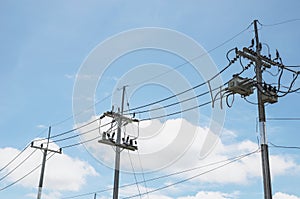 Electricity pole, electricity pylons