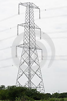 Electricity Pole High Voltage Power Line