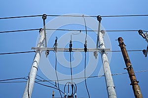 Electricity pole or high voltage power transformer