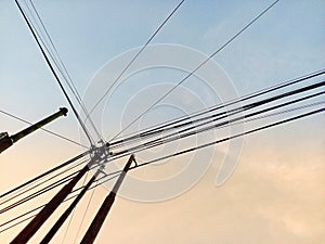 Electricity poles and messy wires