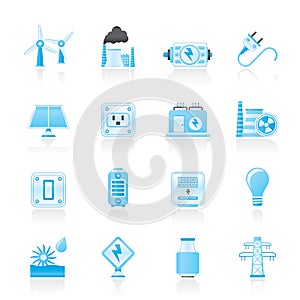 Electricity, power and energy icons