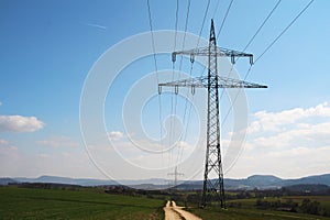 Electricity power lines in Baden Wuerttemberg, Germany