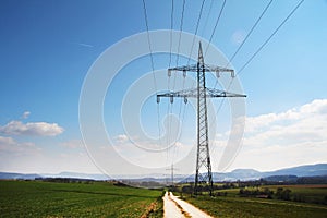 Electricity power lines in Baden Wuerttemberg, Germany
