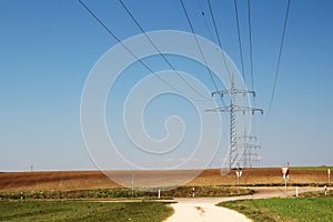 Electricity power lines in Baden Wuerttemberg, Germany