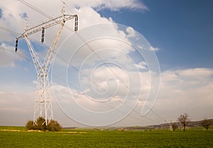 Electricity pylon with cables