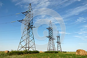 Electricity pylon constructions.