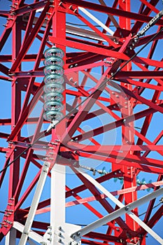 Electricity pylon elements close-up in details