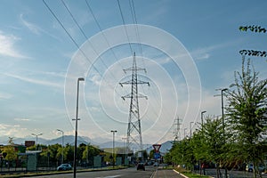 Electricity pylon: energy crisis and energy cost, two increasingly important voices in the economic, industry and politica. photo