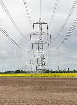 An Electricity Pylon in an English Rural Landscape