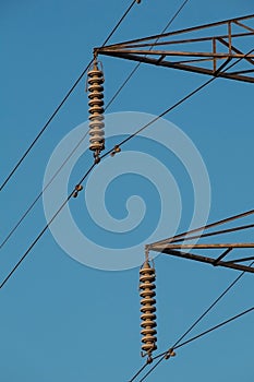 Electricity pylon insulators and arms