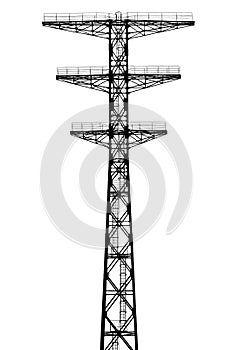 Electricity pylon isolated on white background