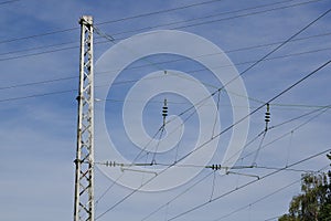 Electricity pylon for railways