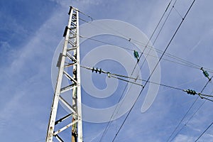 Electricity pylon for railways