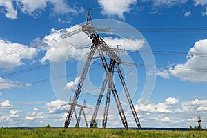 electricity pylon. Transmission tower