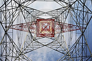 Electricity pylon view from below