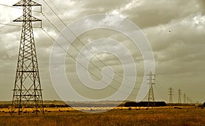 Electricity pylons photo