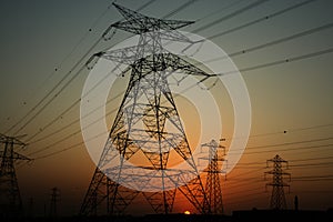 Electricity pylons photo