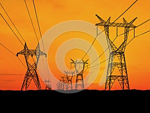 Electricity pylons photo